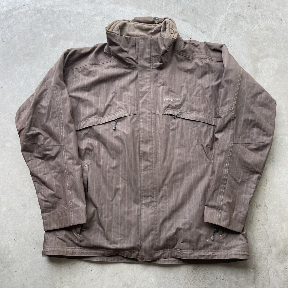 Vintage Patagonia Jacket Mens XL Brown Lined Outdoor Hiking Gorpcore Shell